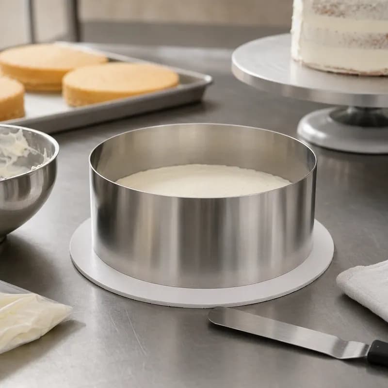 Cake Ring 10 IN Stainless Steel Silver Dishwasher Safe 1/Each