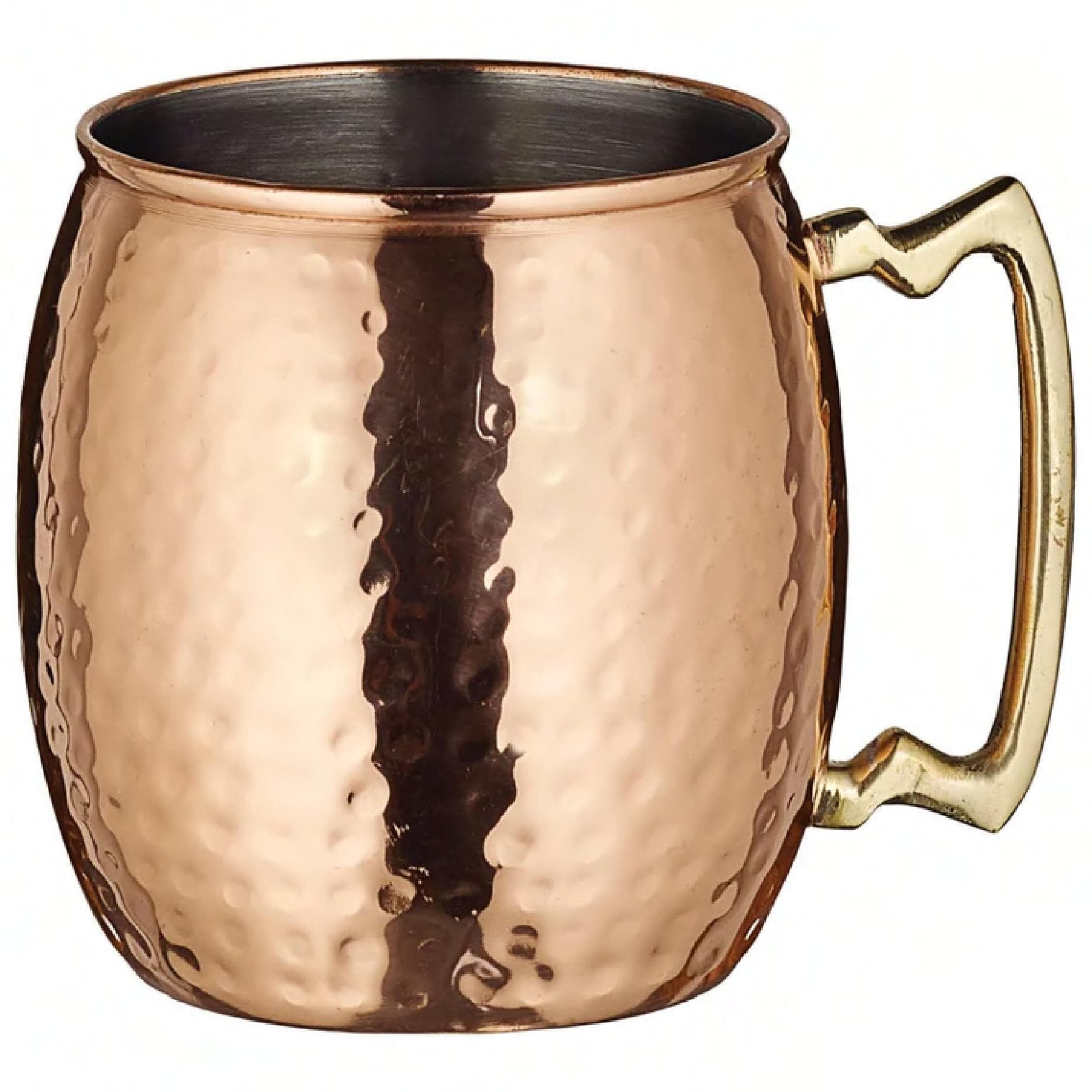 Moscow Mule Mug 20 FLOZ Stainless Steel Copper-Plated Brass Copper Hammered Look 1/Each