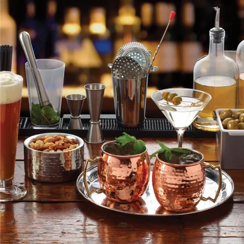 Moscow Mule Mug 20 FLOZ Stainless Steel Copper-Plated Brass Copper Hammered Look 1/Each