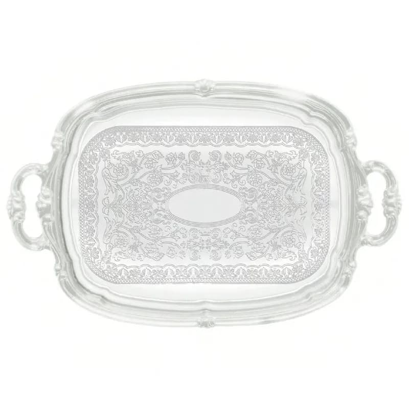 Serving Tray 20.88X13.38X0.75 IN Chrome Plated Oblong With Handles Hand Wash 1/Each