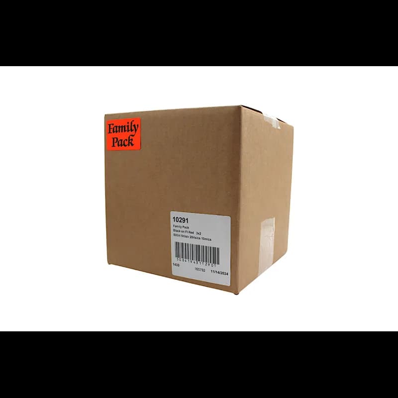 Family Pack Meat Value Family Label 3X2 IN Black Fluorescent Red 500 Count/Roll 20 Rolls/Case 10000 Count/Case