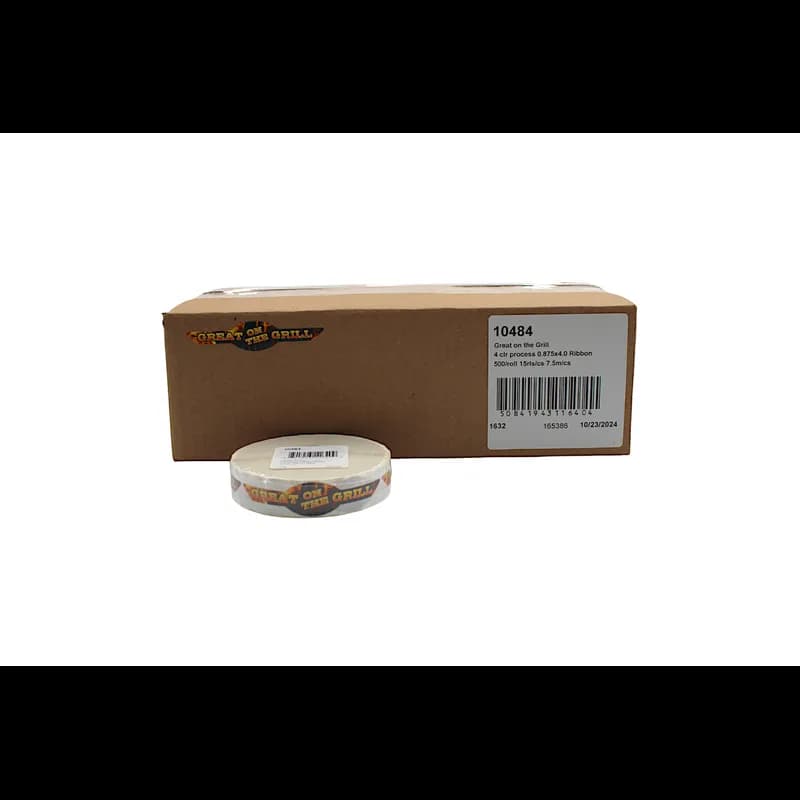 Great On The Grill Meat Grilling Label 0.875X4 IN Ribbon 4 Color Process 500 Count/Roll 15 Rolls/Case 7500 Count/Case