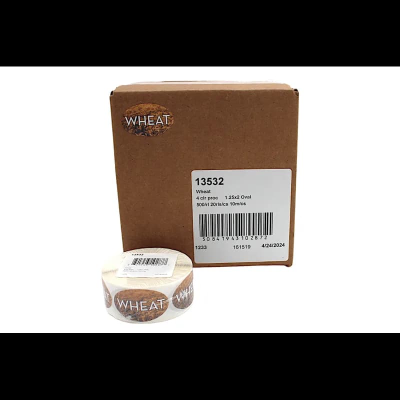 Wheat Bakery Flavor Label 1.25X2 IN Oval 4 Color Process 500 Count/Roll 20 Rolls/Case 10000 Count/Case
