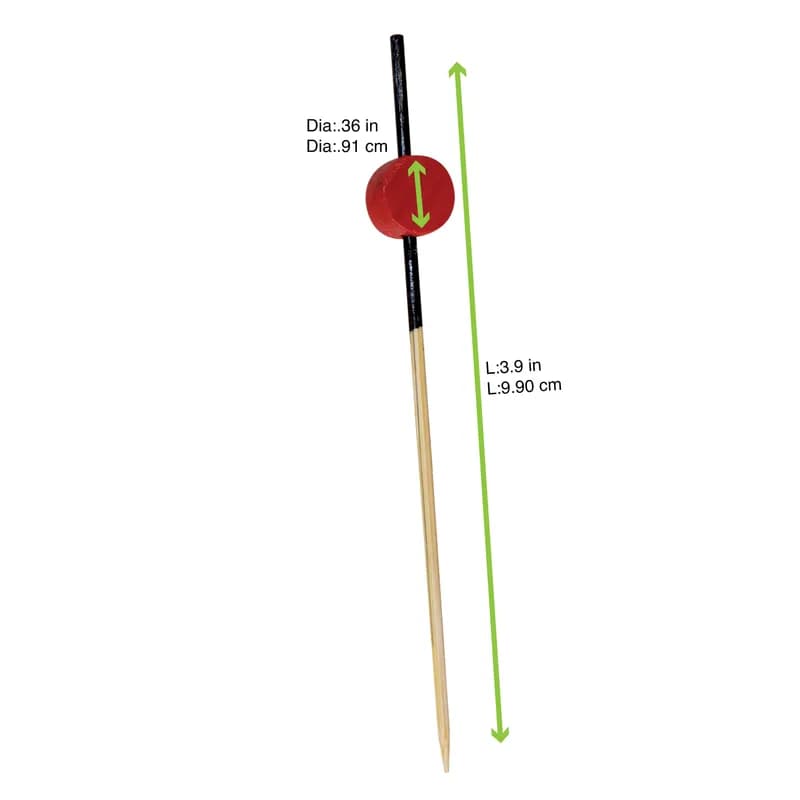 Pick 3.5 IN Bamboo Natural Black Red Bead 100 Count/Pack 20 Packs/Case 2000 Count/Case