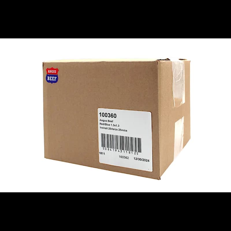 Angus Beef Meat Label 1.3X1.3 IN Red Blue Shield 1000 Count/Roll 25 Rolls/Case 25000 Count/Case