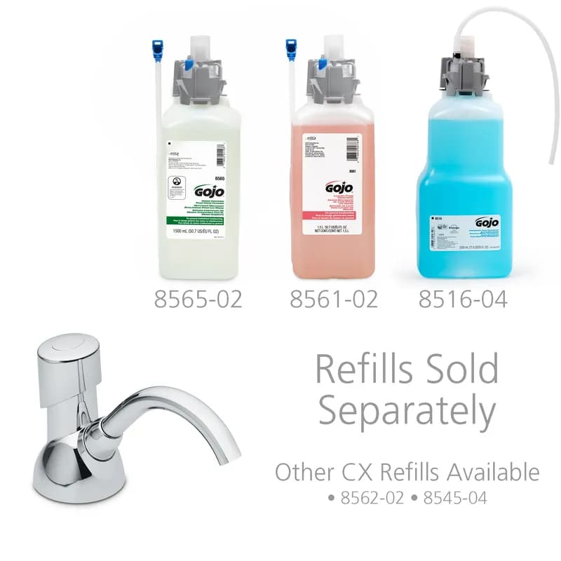 GOJO® CX MANUAL Soap Dispenser Foam 1500 mL 11.88X4.5X4.5 IN Chrome Push Style Counter Mount 1/Each