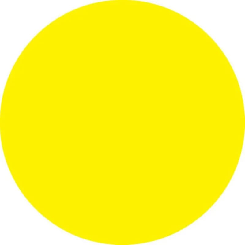 Blank Expiration Label 1 IN Yellow Circle All Temperature Permanent 1000 Count/Roll 12 Rolls/Case 12000 Count/Case