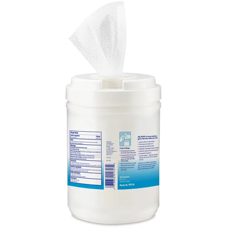 Purell® Hand Sanitizer Wipe 5X5X7.5 IN Unscented Fragrance Free Dye Free 6/Case