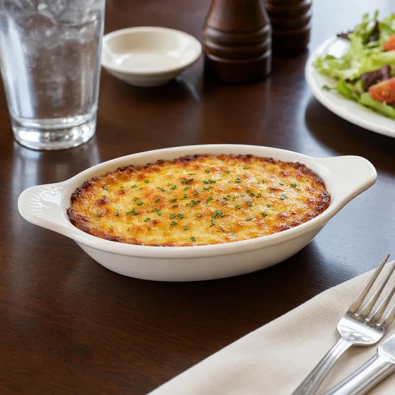 Welsh Rarebit 12 OZ China American White Oval Dishwasher Safe Dual Ovenable 36/Case