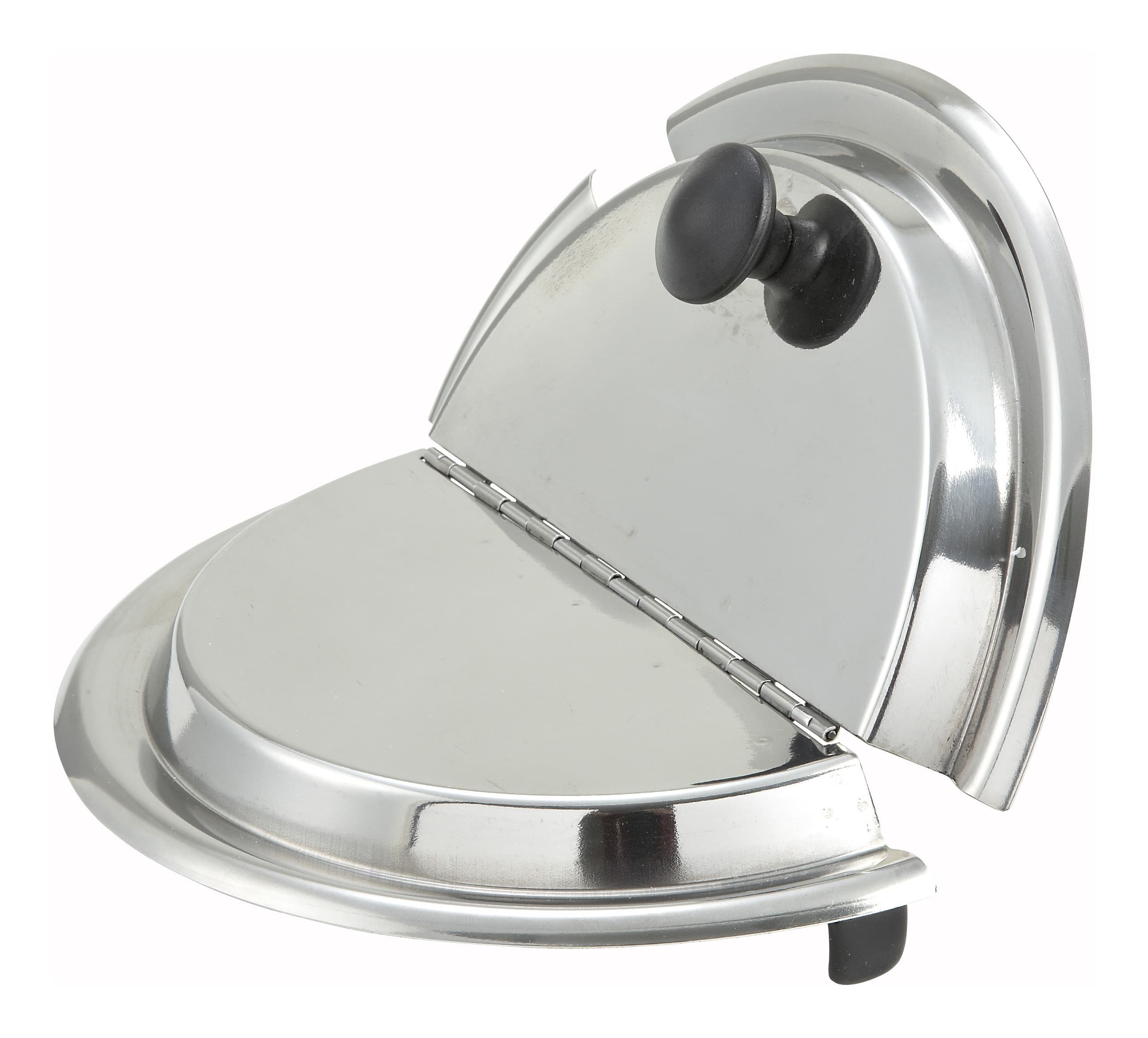 Cover Inset 11.75X11.75X2.38 IN 11 QT Stainless Steel With Hinged Lid Notched 1/Each