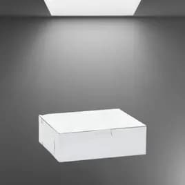 Easy Lock Cake Box 7X6X2.25 IN SUS Paperboard CRB White Rectangle Lock Corner 1-Piece 250/Bundle
