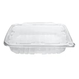 Deli Container Hinged With Flat Lid 35 OZ RPET Clear Tamper-Evident 134/Case