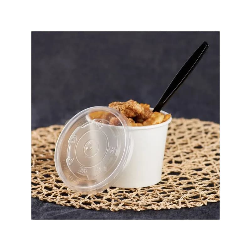 Karat® Lid Flat 3.9 IN PP White Round For 12 OZ Container 1000/Case