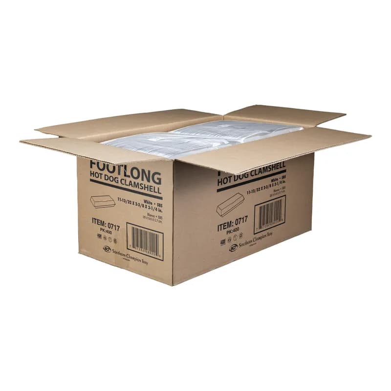 Foot Long Hot Dog Take-Out Container Hinged 400/Case