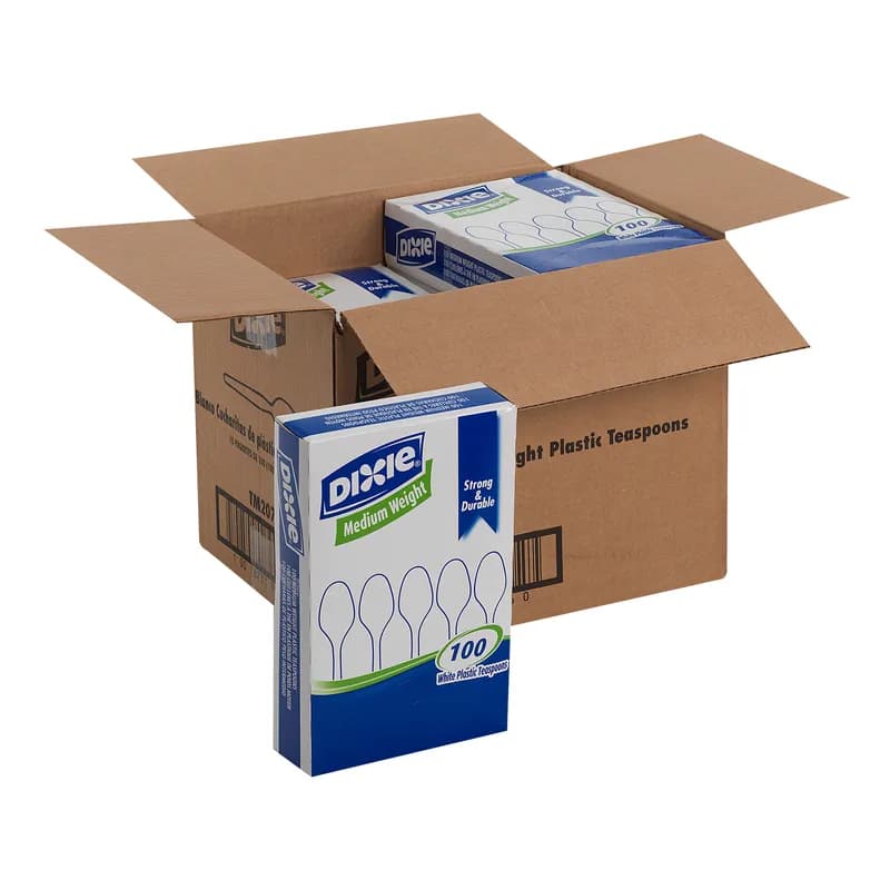 Dixie® Grab-N-Go® Teaspoon PS White Medium Weight 1000/Case