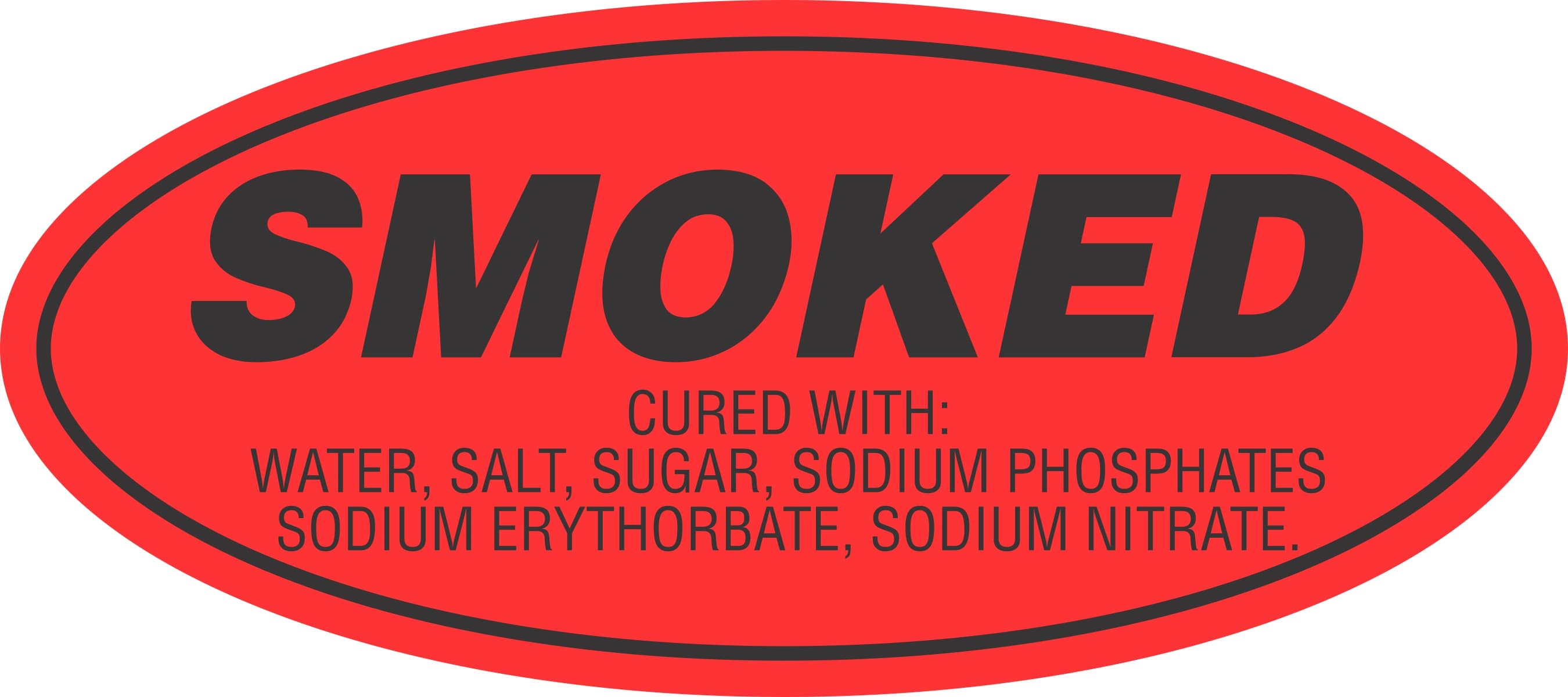 Smoked Label Red Oval Ingredients 1/Roll