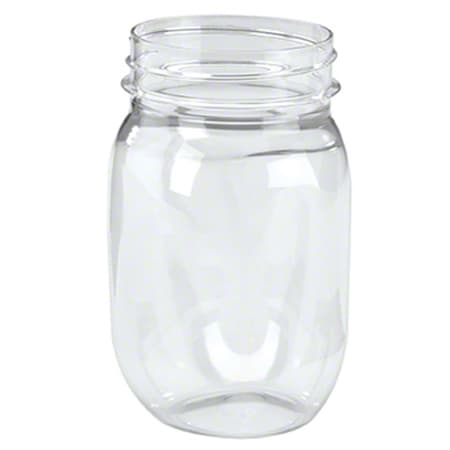 WNA Mason Jar 16 OZ Glass Clear Wide Mouth Dishwasher Safe Freezer Safe 64/Case