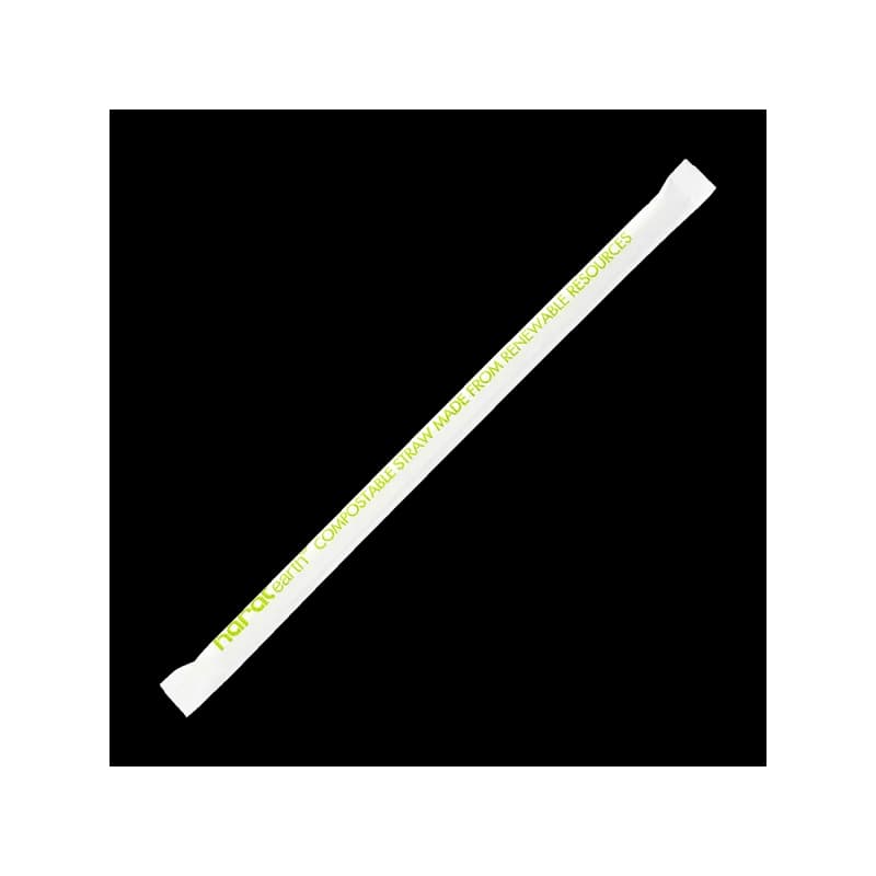 Karat Earth Jumbo Straw 7.75 IN PLA White Paper Wrapped 2000/Case