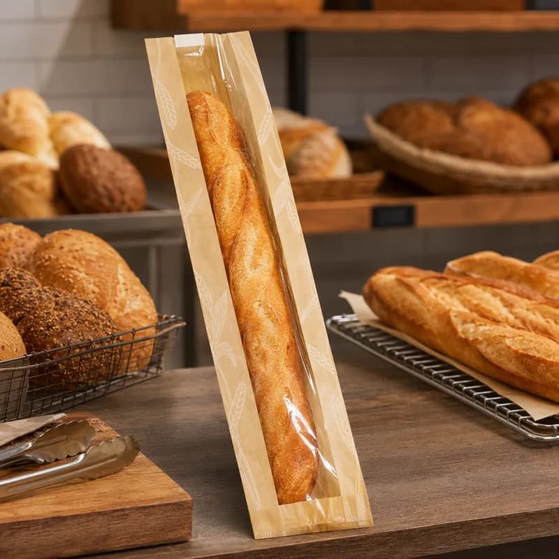 Bagcraft® Bread Bag 3.5X2X24 IN Paper Kraft Wheat With Window 1000/Case