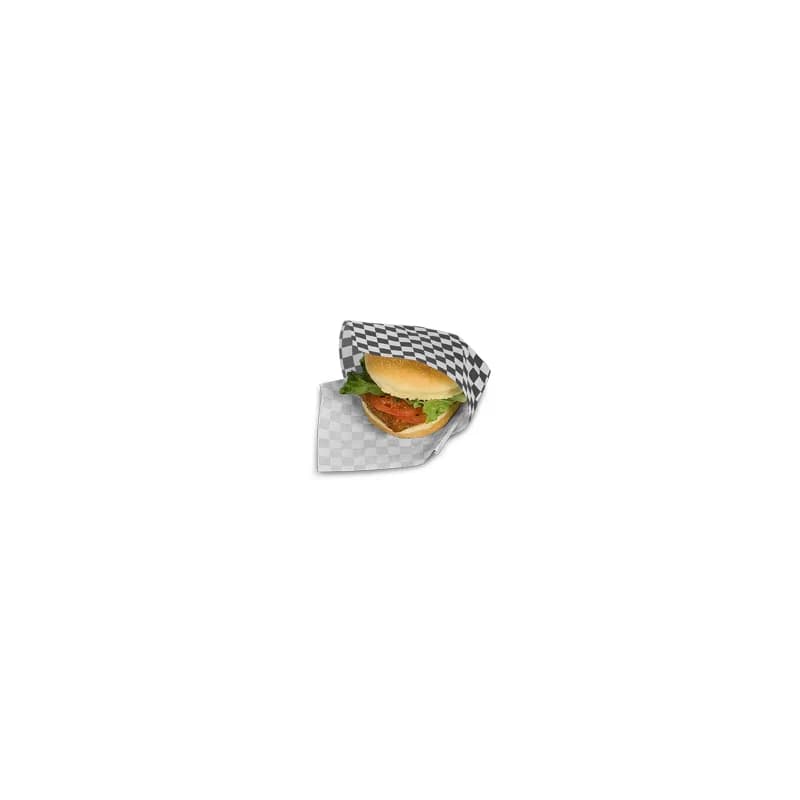 Bagcraft® Sheet 12X12 IN Dry Wax Paper Black Check Grease Resistant 5000/Case