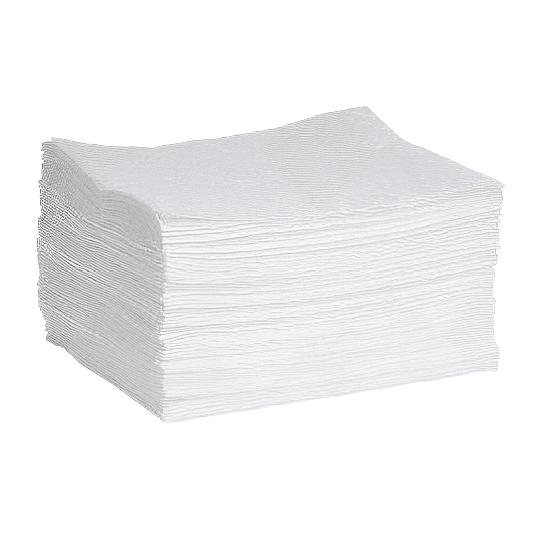 Oil Absorbent Pad 19X15 IN White Medium Weight PP Low Lint High Absorbency 100/Case