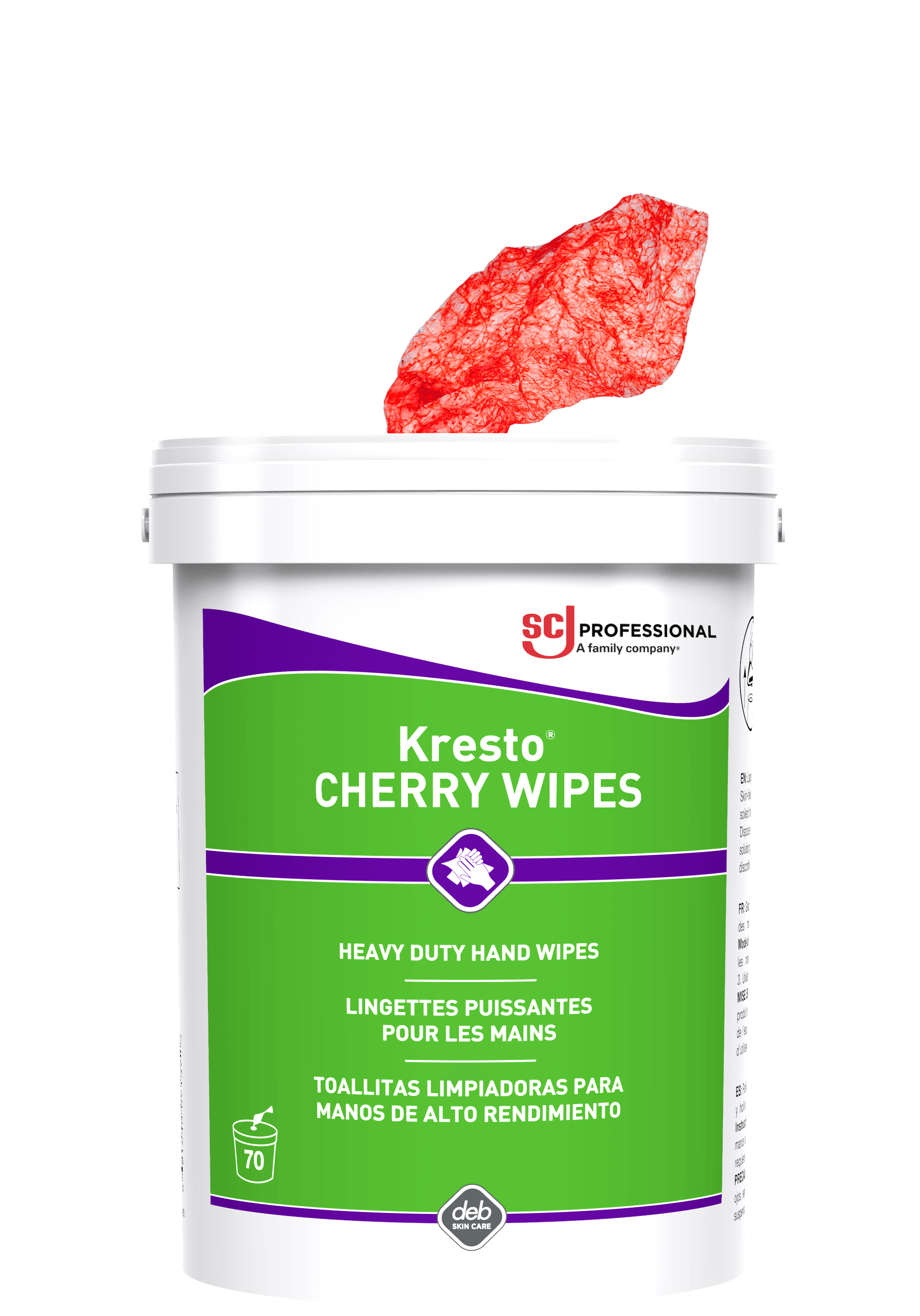 SC Johnson Professional® Cleaning Wipe Cherry Super-Heavy Duty 70 Count/Pack 6 Packs/Case