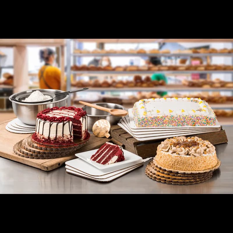 Cake Circle 6.25 IN Corrugated Cardboard Gold Scalloped Edge Single Wall Coated Grease Resistant 200/Case