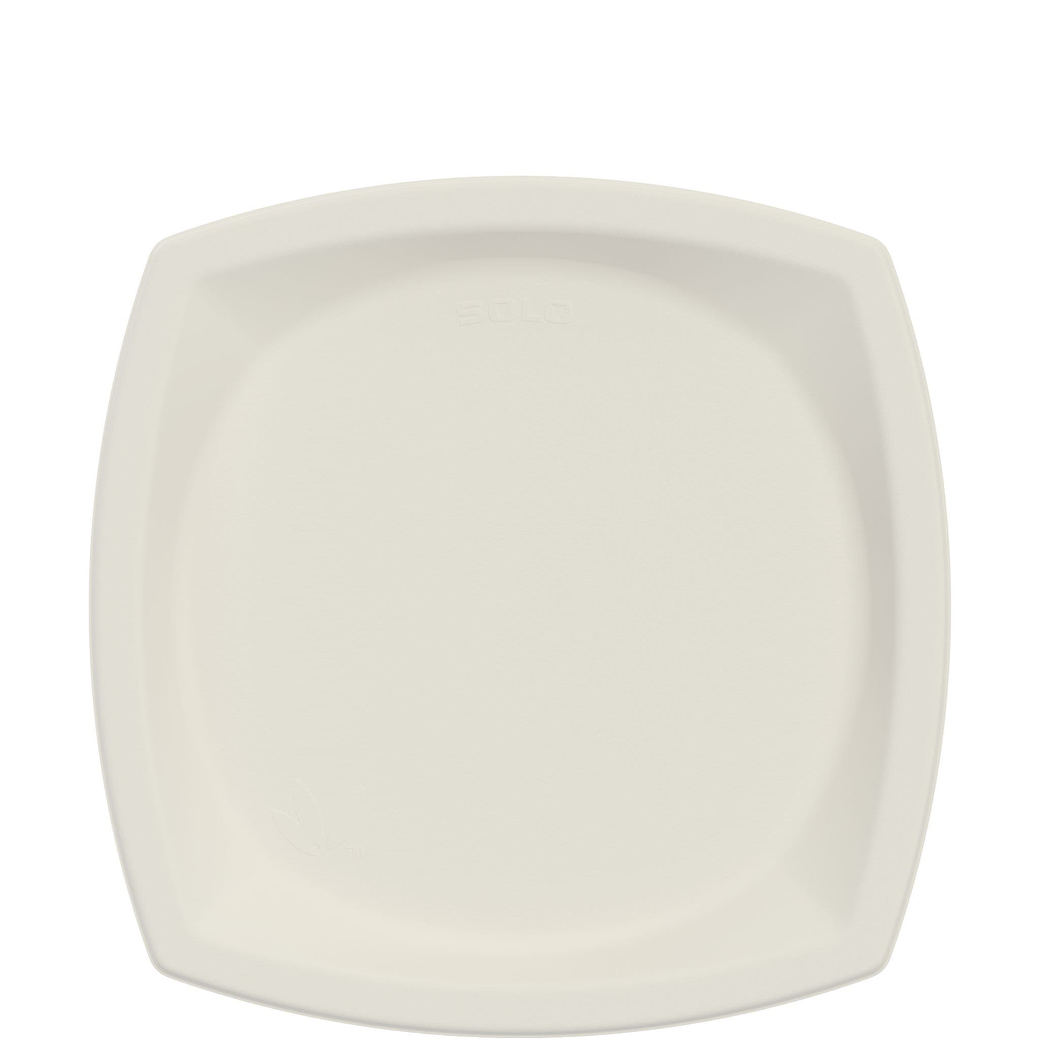 Solo® Bare® by Solo® Eco-Forward® Plate 10X10X0.777 IN Sugarcane Ivory Square 125 Count/Pack 4 Packs/Case 500 Count/Case