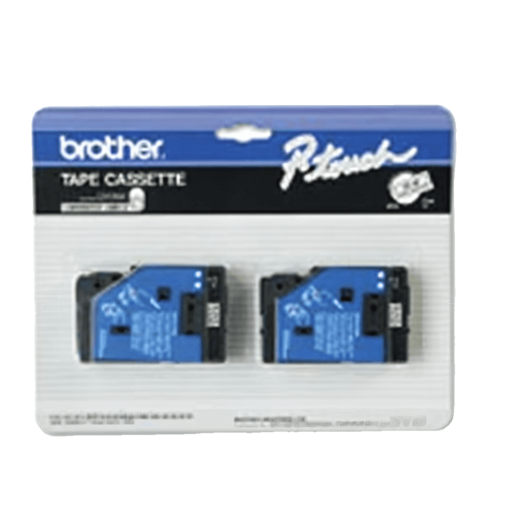 P-Touch® Printer Ink Cartridge Black White .5 IN Letters 2/Pack