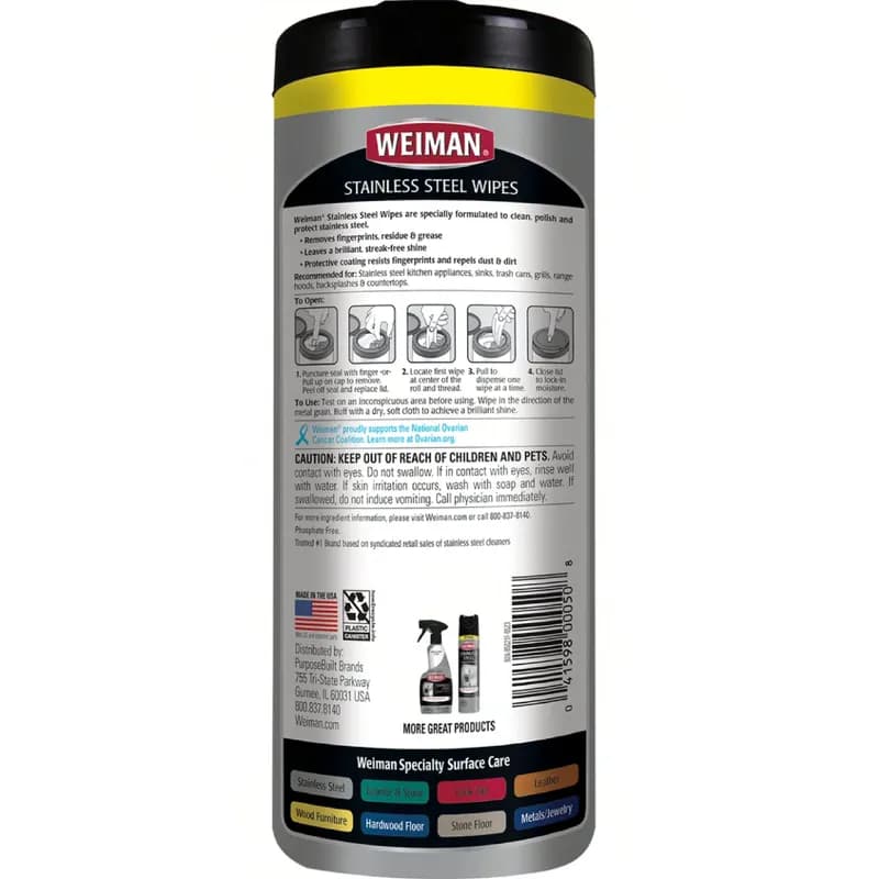 Stainless Steel Cleaner Wipe 30 Count/Pack