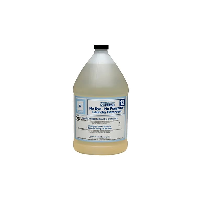 Clothesline Fresh® 13 Unscented Laundry Detergent 1 GAL Neutral Liquid No Dye 4/Case