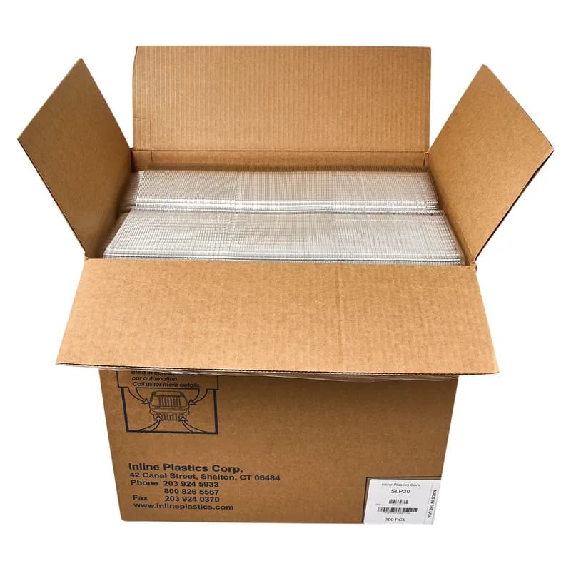 Essentials SureLock Bakery Hinged Container With Dome Lid 9.375X6.75X2.1875 IN RPET Clear Rectangle 300/Case