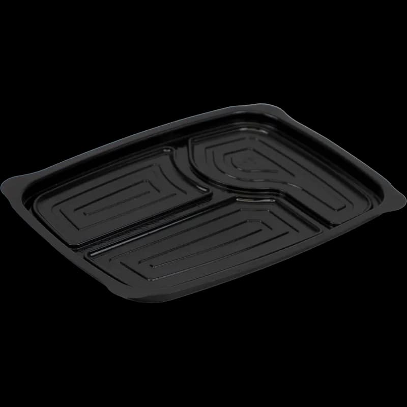 Take-Out Container Base PET Black Rectangle 600/Case