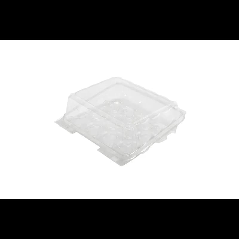 Mini Cupcake Hinged Container With Dome Lid 12 Compartment Plastic Clear 225/Case