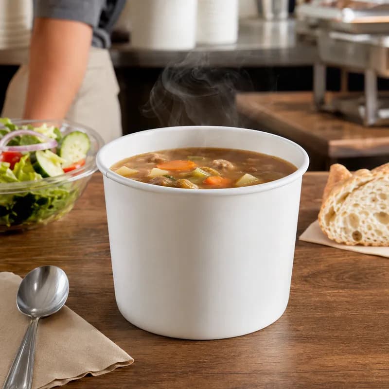 Soup Bowl 64 OZ Paperboard White Round 250/Case
