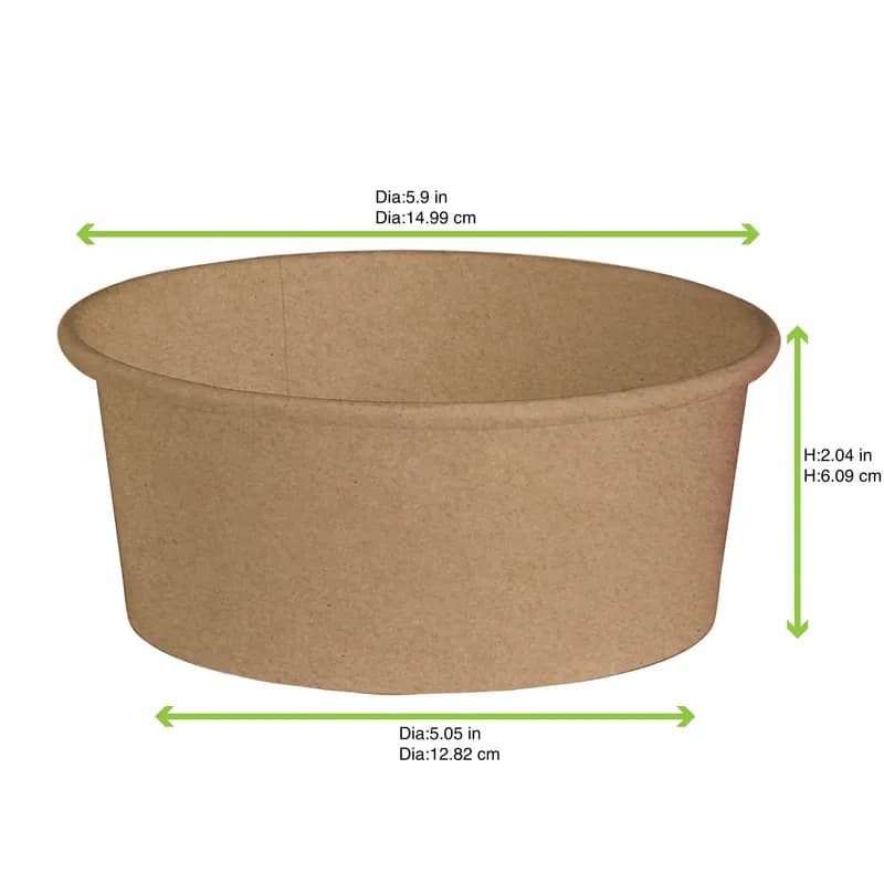 Food Container Base 24 OZ Paper Kraft Round Grease Resistant 45 Count/Pack 8 Packs/Case 360 Count/Case