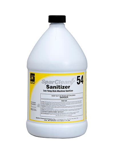SparClean® Sanitizer 54 Unscented Dishmachine Sanitizer 1 GAL Alkaline Liquid 4/Case