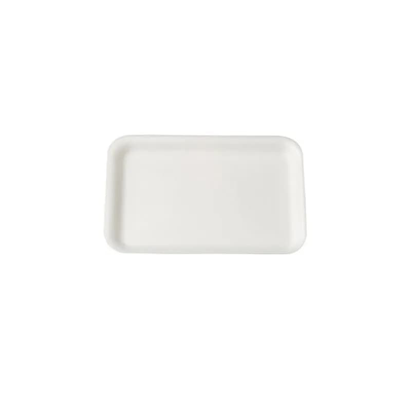 8S Meat Tray 8X10X0.63 IN Polystyrene Foam White Rectangle Heavy 500/Case