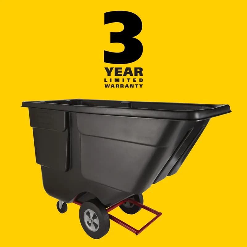 Utility Tilt Truck 29X60X38.5 IN 0.5 Cubic Yard 450 LB Black Red Resin FDA Approved Rotomolded 1/Each