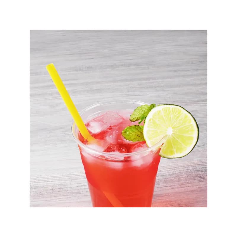 Giant Straw 0.314X9 IN Plastic Yellow Paper Wrapped 2500/Case