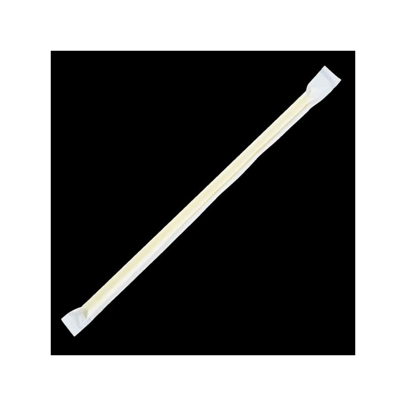 Giant Straw 0.314X9 IN Plastic Yellow Paper Wrapped 2500/Case