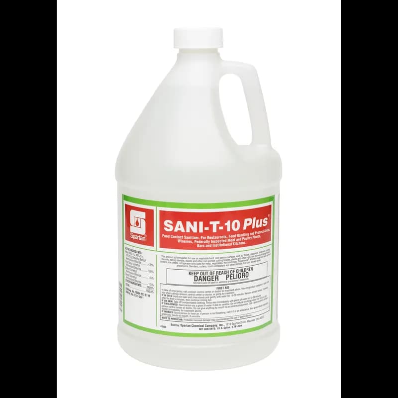 Sani-T-10 Plus® Unscented Food Service Sanitizer 1 GAL Multi Surface Food Contact Neutral Concentrate Quat 4/Case