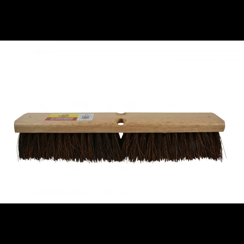 Outdoor Push Broom Head 18 IN Palmyra Wood 2 Threaded Handle Holes 1/Each