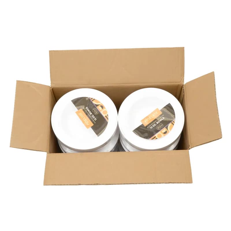 Soup Bowl 12 OZ White Silver Band Round 150/Case