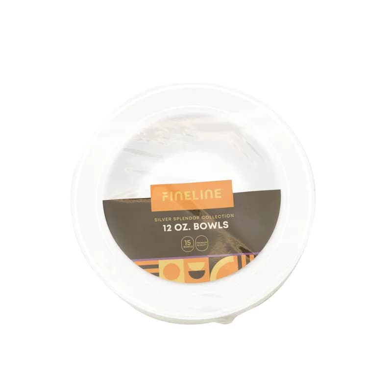 Soup Bowl 12 OZ White Silver Band Round 150/Case