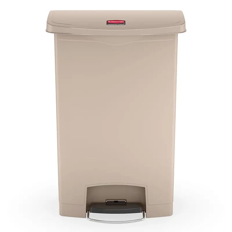 Slim Jim® Trash 1-Stream Trash Can 23.95X14.57X33.63 IN 24 GAL 96 QT Beige Rectangle Resin Step-On Slim 1/Each