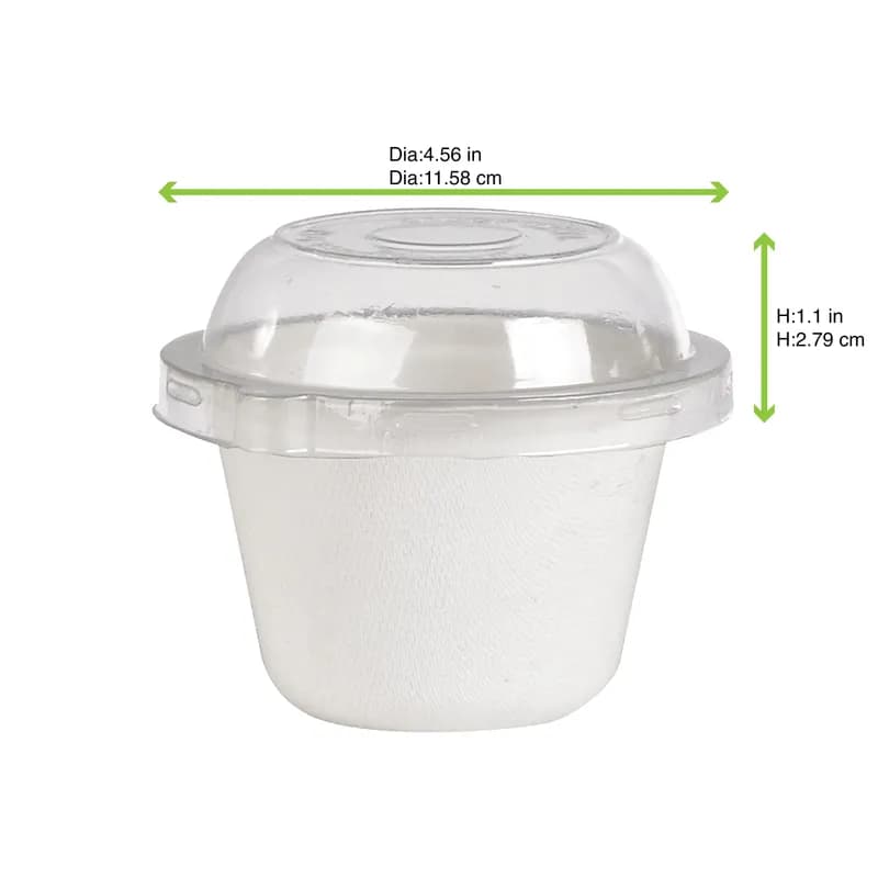 Lid Dome 4.56X1.1 IN PET Clear Round For Container Freezer Safe 50 Count/Pack 10 Packs/Case 500 Count/Case