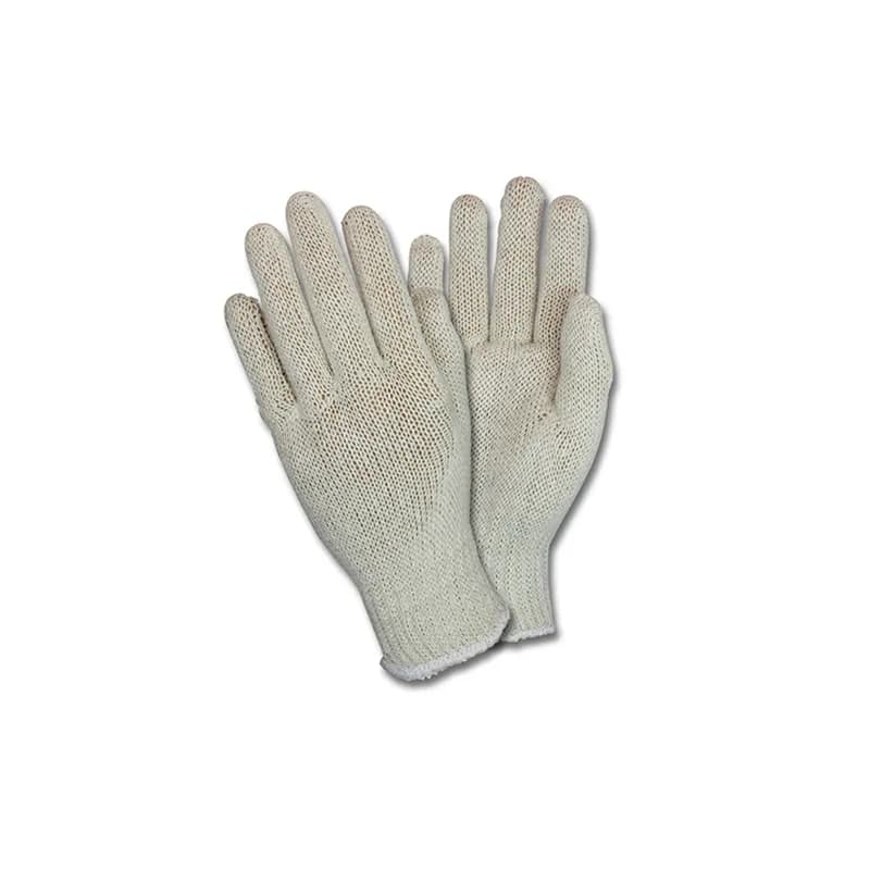 Gloves Mens Large (LG) White Light Weight Cotton Polyester String Knit 480/Case
