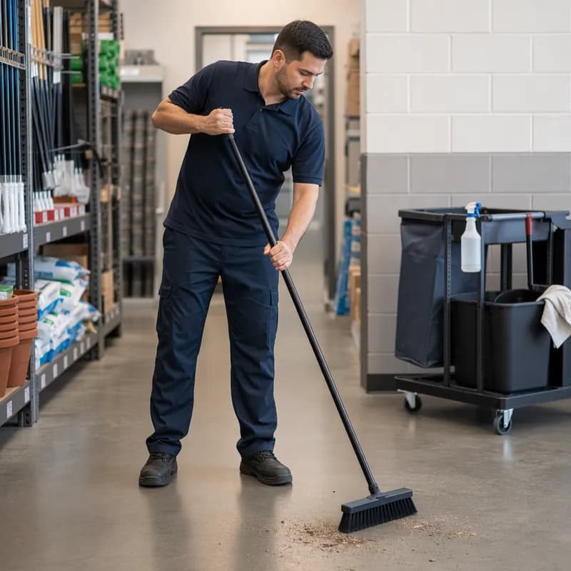 Multi-Purpose Broom Handle 60IN Black Metal 1/Each