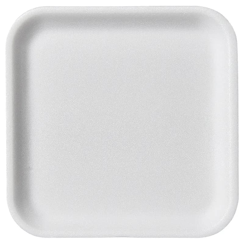 1S Meat Tray 5.25X5.25X0.5 IN Polystyrene Foam Shallow White Square Heavy 1000/Case